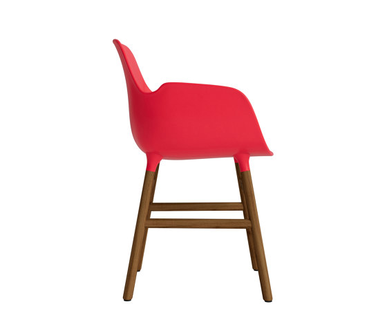 Form Armchair Wood Walnut Bright Red | Chairs | Normann Copenhagen
