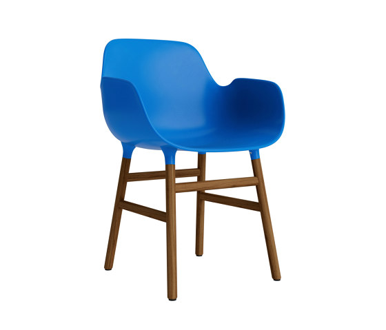 Form Armchair Wood Walnut Bright Blue | Sedie | Normann Copenhagen