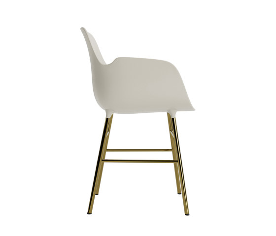 Form Armchair Brass Light Grey | Stühle | Normann Copenhagen