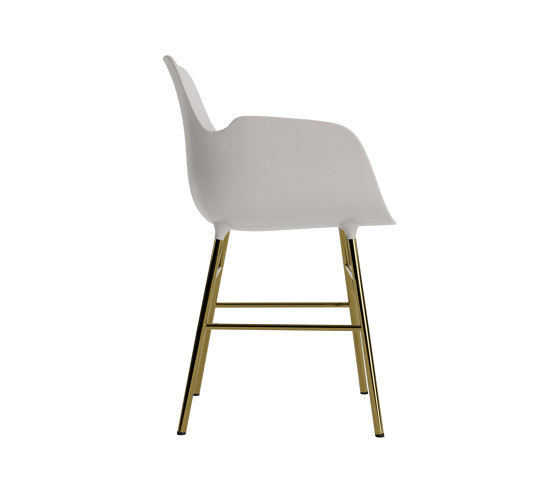 Form Armchair Brass Warm Grey | Stühle | Normann Copenhagen