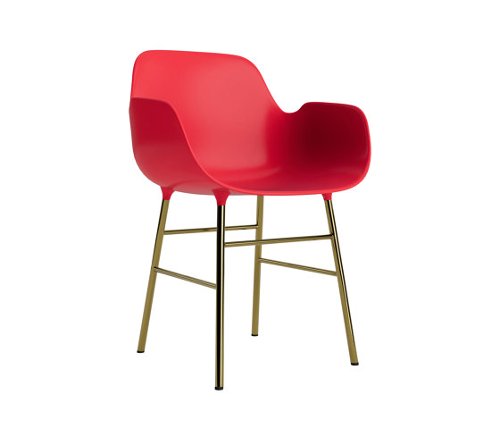 Form Armchair Brass Bright Red | Stühle | Normann Copenhagen