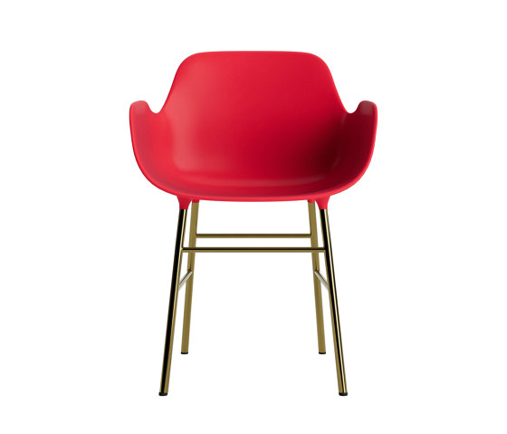 Form Armchair Brass Bright Red | Stühle | Normann Copenhagen