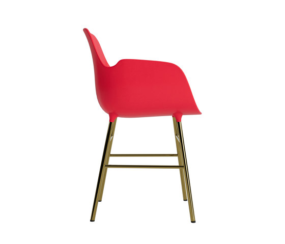 Form Armchair Brass Bright Red | Chairs | Normann Copenhagen
