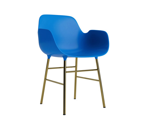 Form Armchair Brass Bright Blue | Sedie | Normann Copenhagen