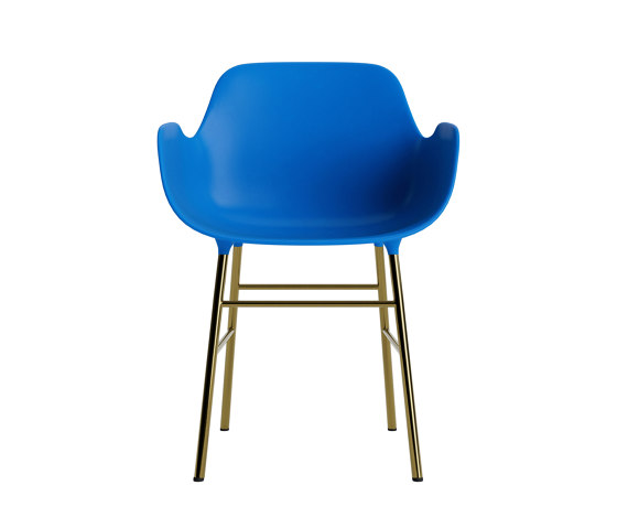 Form Armchair Brass Bright Blue | Stühle | Normann Copenhagen