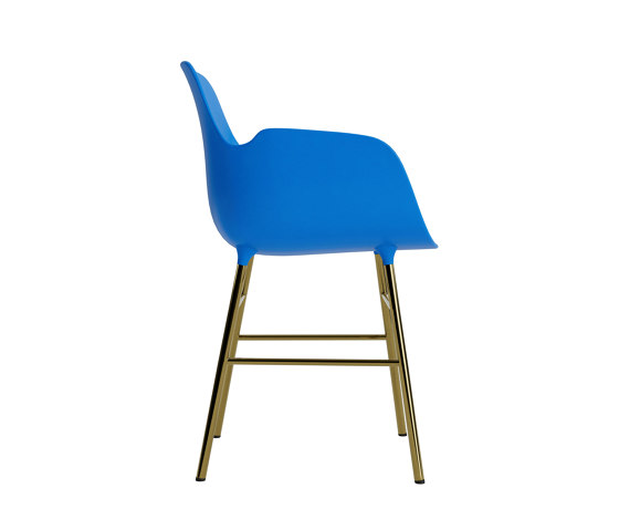 Form Armchair Brass Bright Blue | Chaises | Normann Copenhagen