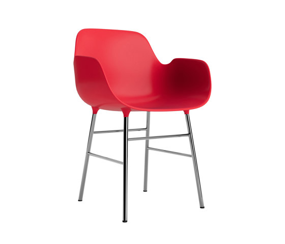 Form Armchair Chrome Bright Red | Chairs | Normann Copenhagen