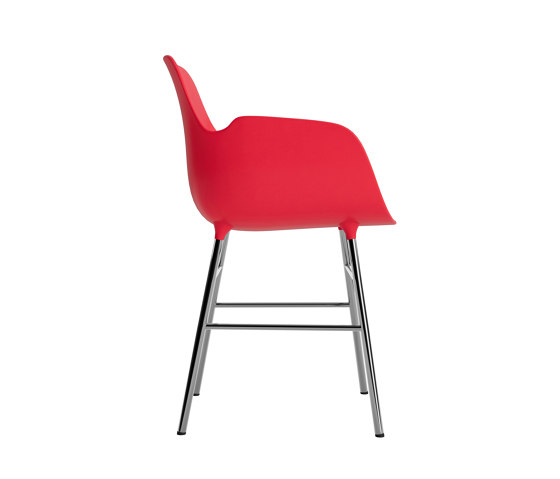 Form Armchair Chrome Bright Red | Sillas | Normann Copenhagen