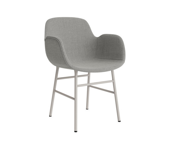 Form Armchair Full Upholstery Steel Warm Grey Remix 133 | Chaises | Normann Copenhagen