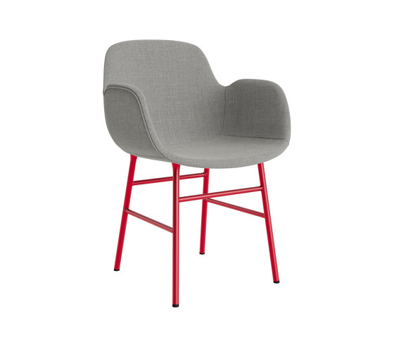 Form Armchair Full Upholstery Steel Bright Red Remix 133 | Chaises | Normann Copenhagen
