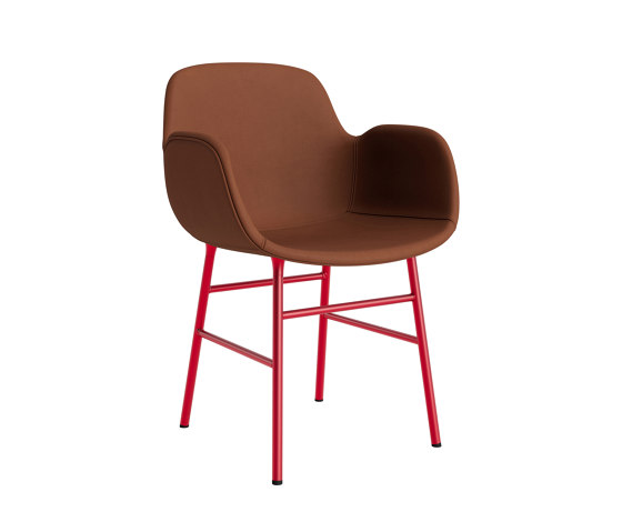 Form Armchair Full Upholstery Steel Bright Red Ultra 41574 | Chairs | Normann Copenhagen