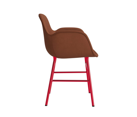 Form Armchair Full Upholstery Steel Bright Red Ultra 41574 | Chairs | Normann Copenhagen