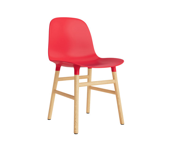 Form Chair Wood Oak Warm Bright Red | Sillas | Normann Copenhagen