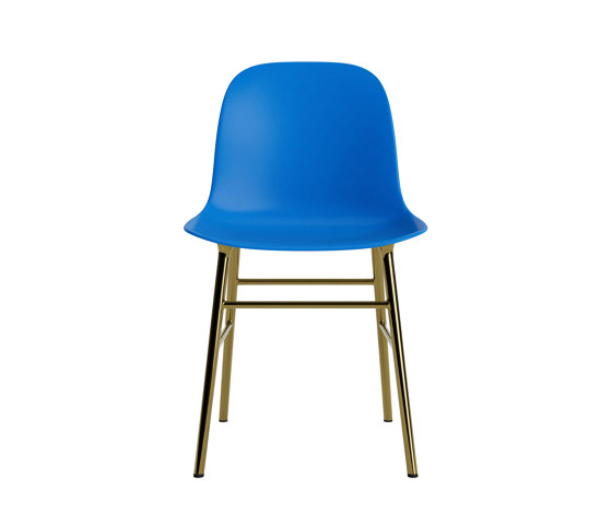 Form Chair Brass Bright Blue | Chaises | Normann Copenhagen