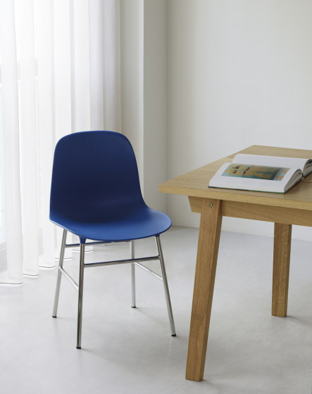 Form Chair Chrome Bright Blue | Chairs | Normann Copenhagen