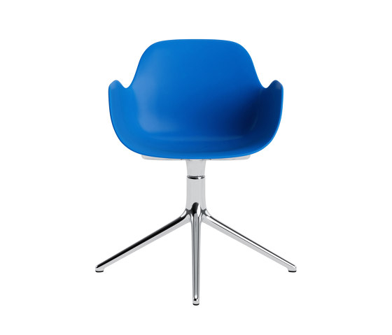 Form Armchair Swivel 4L Alu Bright Blue | Sillas | Normann Copenhagen