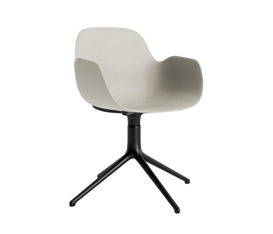 Form Armchair Swivel 4L Black Alu Light Grey | Stühle | Normann Copenhagen