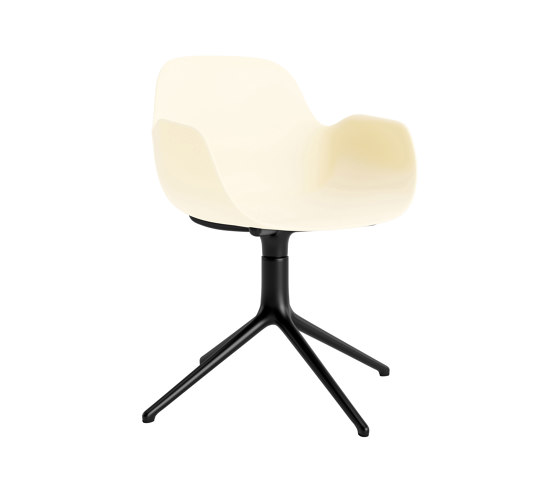 Form Armchair Swivel 4L Black Alu Cream | Stühle | Normann Copenhagen
