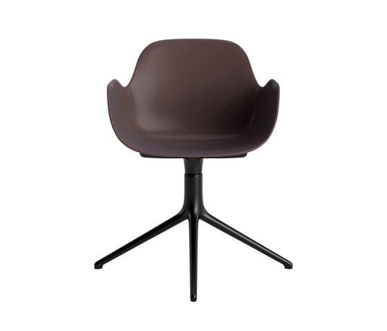 Form Armchair Swivel 4L Black Alu Brown | Stühle | Normann Copenhagen