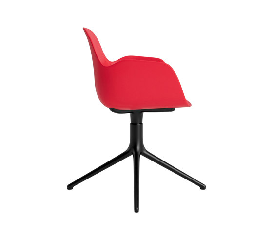 Form Armchair Swivel 4L Black Alu Bright Red | Chairs | Normann Copenhagen
