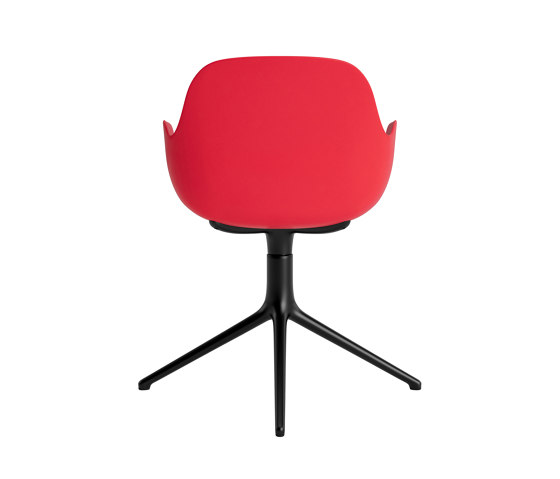 Form Armchair Swivel 4L Black Alu Bright Red | Chairs | Normann Copenhagen