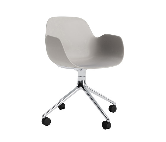Form Armchair Swivel 4W Alu Warm Grey | Chairs | Normann Copenhagen