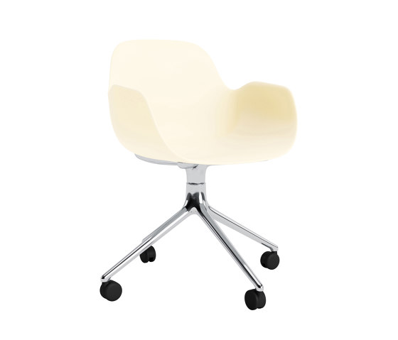 Form Armchair Swivel 4W Alu Cream | Stühle | Normann Copenhagen