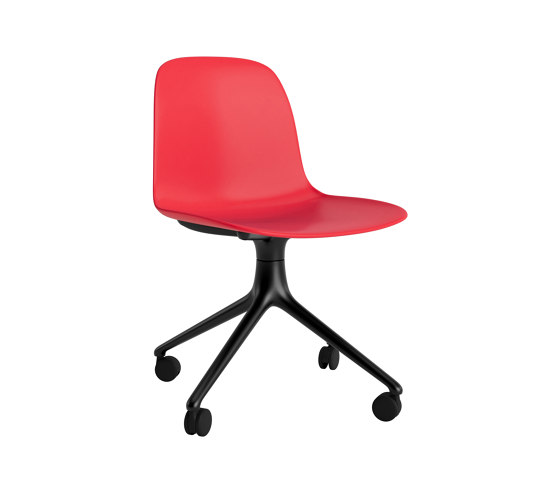 Form Chair Swivel 4W Alu Bright Red | Stühle | Normann Copenhagen