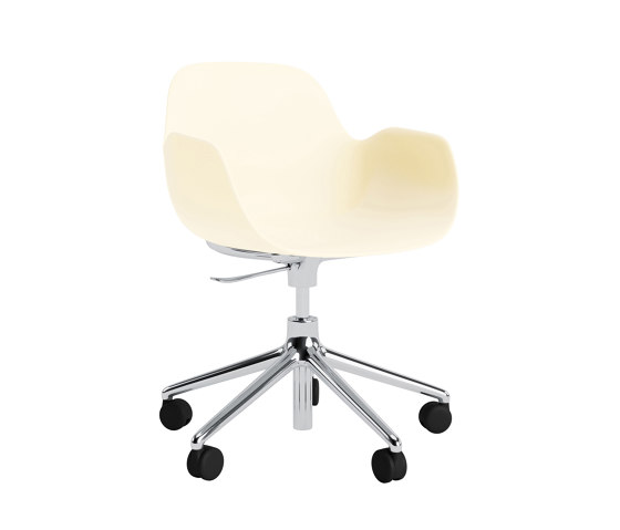 Form Armchair Swivel 5W Gas Lift Alu Cream | Chairs | Normann Copenhagen