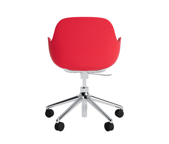 Form Armchair Swivel 5W Gas Lift Alu Bright Red | Chairs | Normann Copenhagen