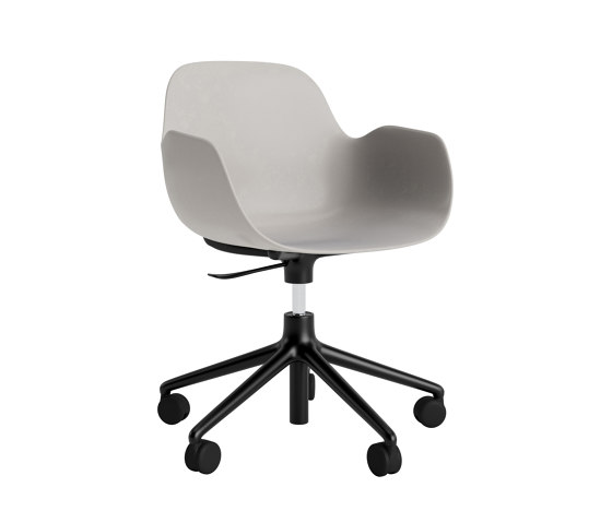Form Armchair Swivel 5W Gas Lift Black Alu Warm Grey | Chairs | Normann Copenhagen