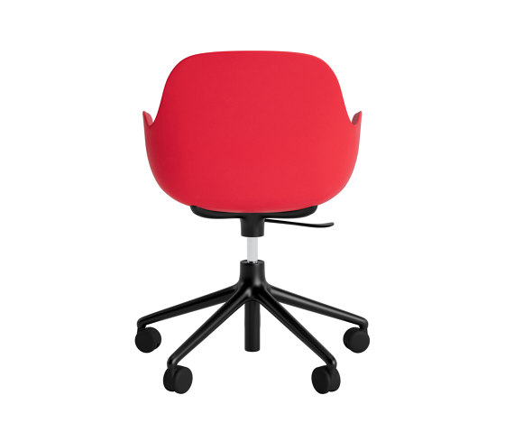 Form Armchair Swivel 5W Gas Lift Black Alu Bright Red | Chairs | Normann Copenhagen