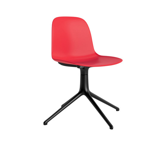 Form Chair Swivel 4L Black Alu Bright Red | Sedie | Normann Copenhagen