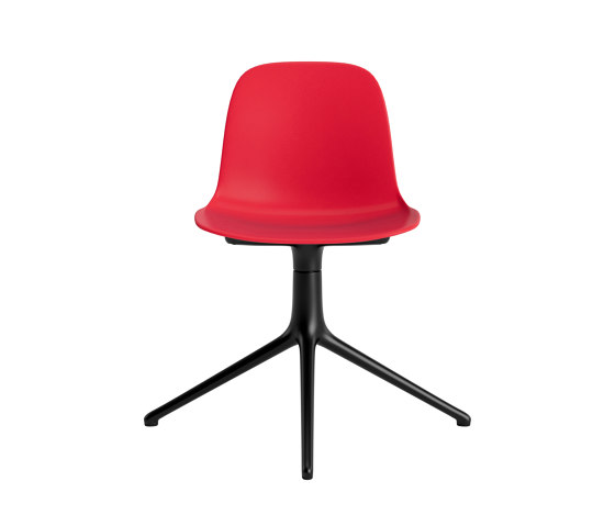Form Chair Swivel 4L Black Alu Bright Red | Sillas | Normann Copenhagen