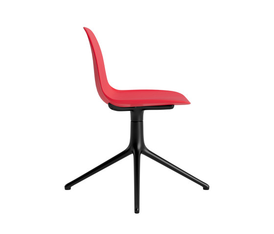 Form Chair Swivel 4L Black Alu Bright Red | Chaises | Normann Copenhagen