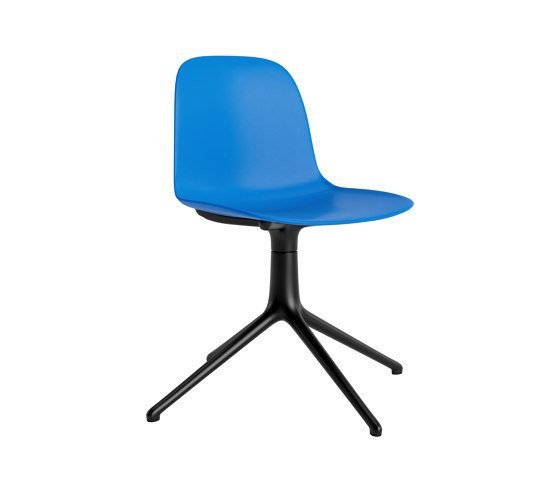 Form Chair Swivel 4L Black Alu Bright Blue | Chairs | Normann Copenhagen