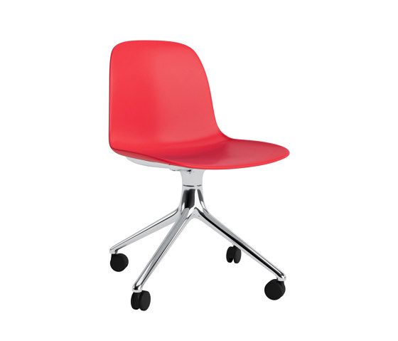 Form Chair Swivel 4W Alu Bright Red | Chaises | Normann Copenhagen