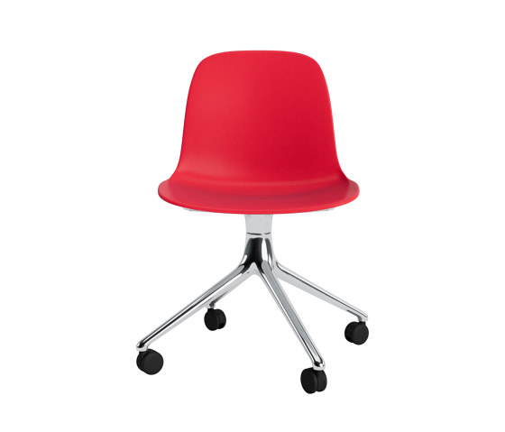 Form Chair Swivel 4W Alu Bright Red | Sedie | Normann Copenhagen