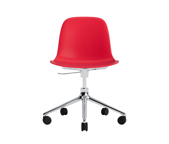 Form Chair Swivel 5W Gas Lift Alu Bright Red | Sillas | Normann Copenhagen