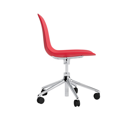 Form Chair Swivel 5W Gas Lift Alu Bright Red | Sillas | Normann Copenhagen