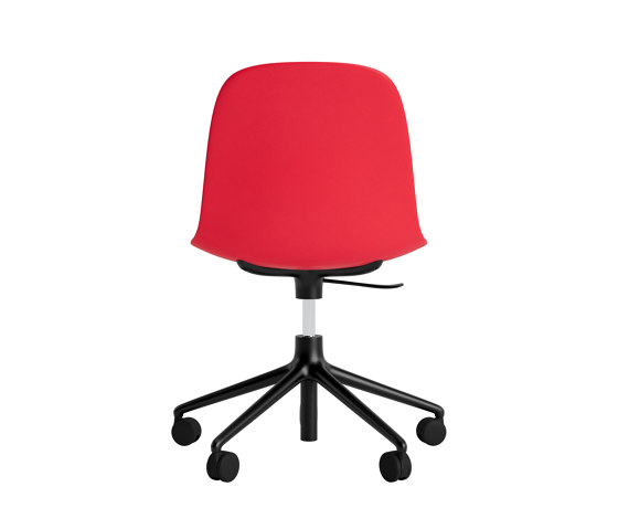 Form Chair Swivel 5W Gas Lift Black Alu Bright Red | Sillas | Normann Copenhagen
