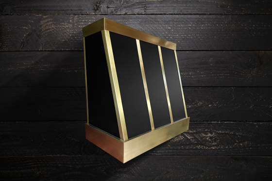 Black and Brass Range Hood - HELEN | Hottes  | AMORETTI BROTHERS