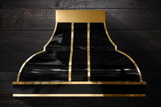 Polished Black & Brass Range Hood - MICHELLE | Hottes  | AMORETTI BROTHERS