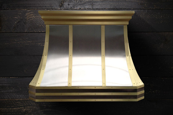 Stainless Steel and Brass Range Hood - MAYA | Hottes  | AMORETTI BROTHERS