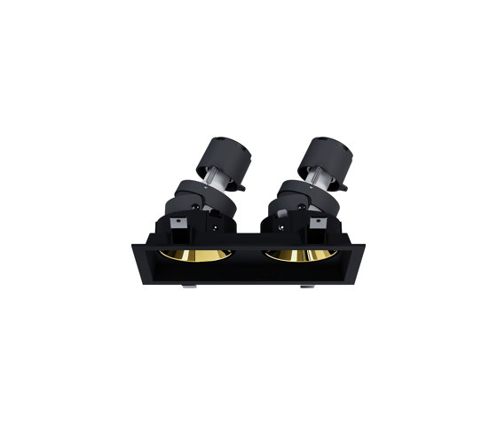 Nemo GU10 - trimmed 2 spot adjustable black gold | Recessed ceiling lights | PAN