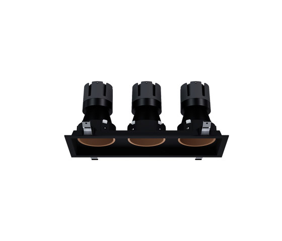 Nemo Ring - trimmed 3 spot 3x10w comfort black matt bronze | Deckeneinbauleuchten | PAN