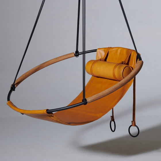 Sling Wooden Armrest - Soft Leather - Hanging Chair | Swings | Studio Stirling