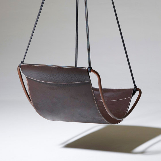 Sling Slim Leather Hanging Chair | Swings | Studio Stirling