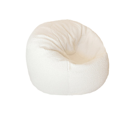 Puf de lana rizada | Puf de lana rizada crema blanca XL | Pufs saco | MX HOME