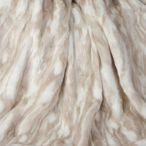 Pouf Intérieur Fausse Fourrure | Pouf en fausse fourrure beige et blanche | Tabourets | MX HOME